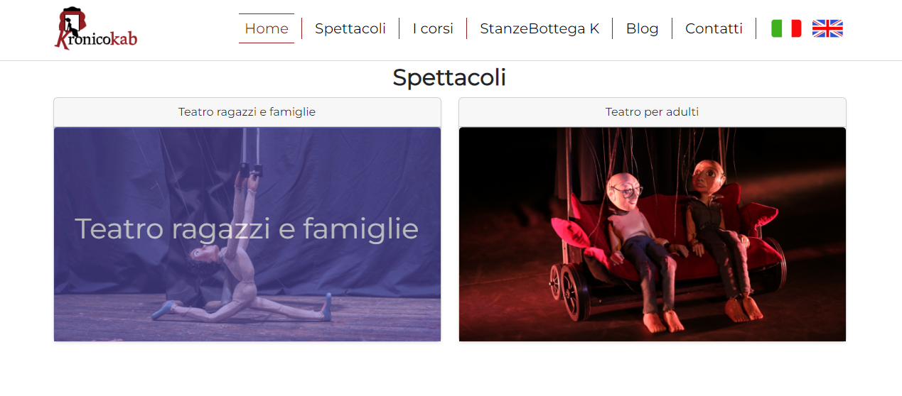 Portfolio: sito web di Nadia Imperio, marionettista