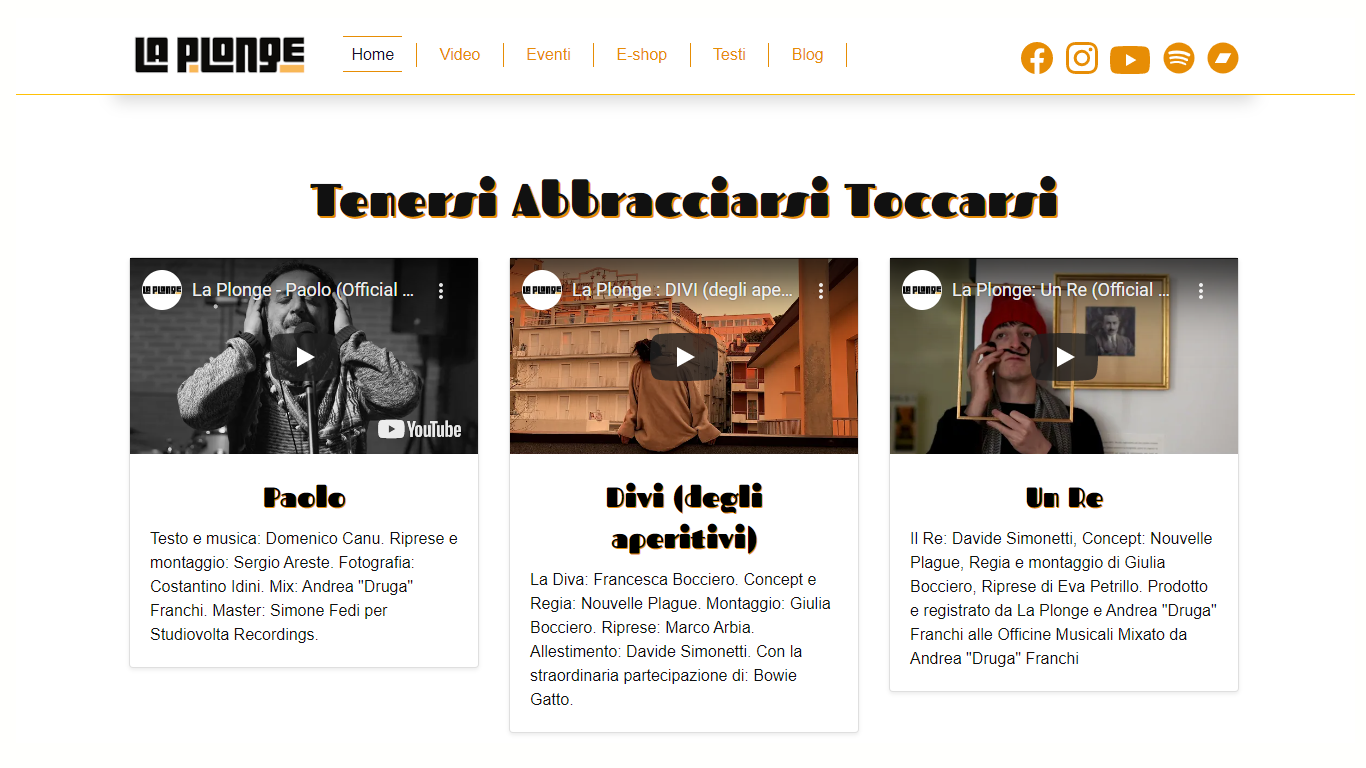 Portfolio: sito web dei La Plonge